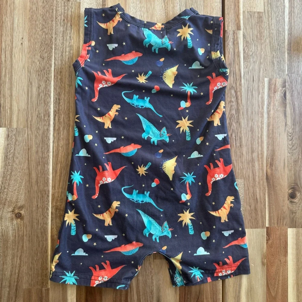 Mila & Rose Toddler Boys Dinosaur Print Sleeveless‎ Romper Navy 18-24M